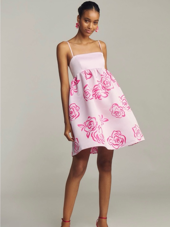 Maeve Dresses & Skirts - NWT - Anthropologie Maeve Pink Floral Spaghetti-Strap Mini Dress - Small